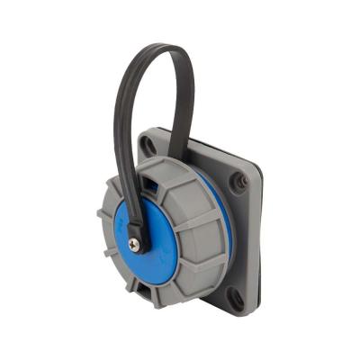 Розетка настенная фланцевая влагозащищенная с крышкой 2Р+РЕ REXANT 111-124