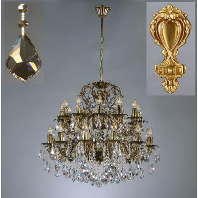 Ambiente 2118/12+12 AB Honey Leaf GRANADA люстра подвесная хрустальная
