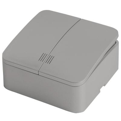 Выключатель двухклавишный Stekker София серебро 49298