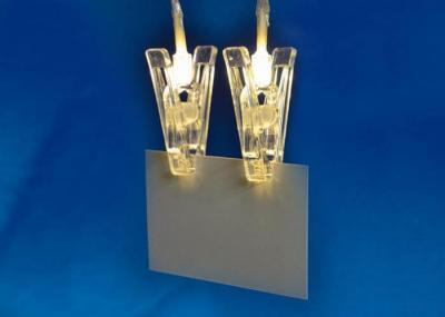 Светодиодная гирлянда (UL-00005484) Uniel Прищепки теплый белый ULD-S0200-010/STB/2AA Warm White IP20 Clips