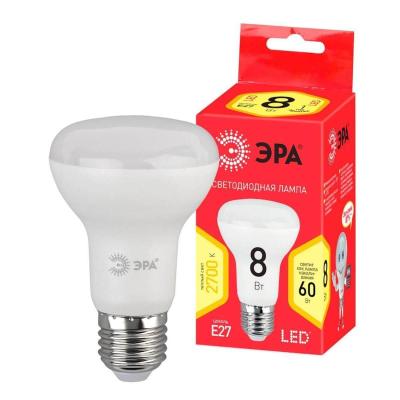 Лампа светодиодная ЭРА LED R63-8W-827-E27 R