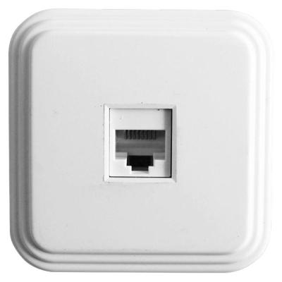 Розетка компьютерная RJ-45 Stekker Брест белый 39706