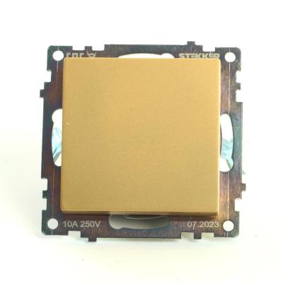 Переключатель одноклавишный перекрестный Stekker Катрин золото 49221