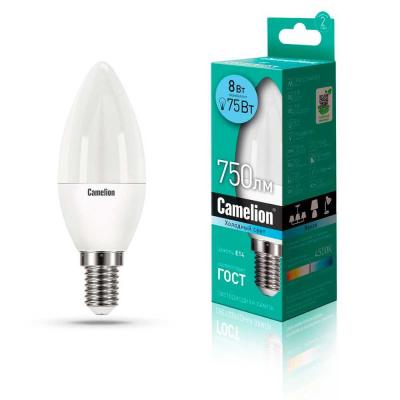 (10 шт.) Лампа светодиодная Camelion LED8-C35/845/E14