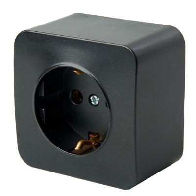 Розетка 2P+PE Stekker София черный матовый 49494