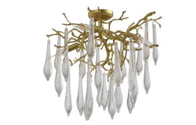 Потолочная люстра на штанге Crystal Lux REINA REINA PL5 D600 GOLD PEARL