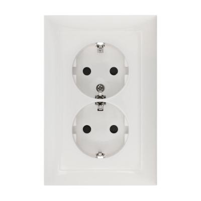 Розетка двойная прямая с з/к, со шторками LK Studio LK60 863704-1