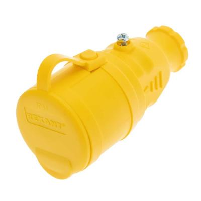 Розетка каучуковая 1 гнездо с крышкой переносная REXANT 111-122