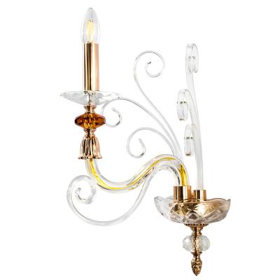 Бра Crystal Lux CATARINA CATARINA AP1 V2 GOLD/TRANSPARENT-COGNAC Бра Crystal Lux CATARINA CATARINA AP1 V2 GOLD/TRANSPARENT-COGNAC