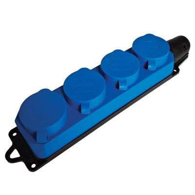 Розетка переносная 4-местная 2P+PE с крышкой Stekker Одри 49402