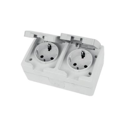 Розетка 2-местная с крышкой Stekker Велена 49730