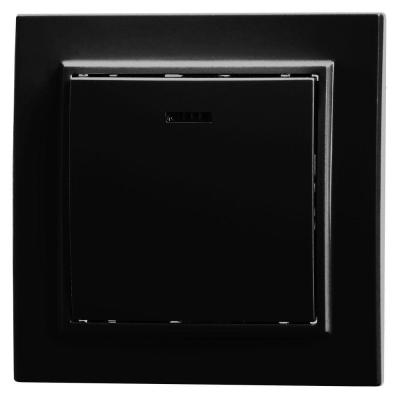 Выключатель одноклавишный с подсветкой Stekker Эрна черный 39470