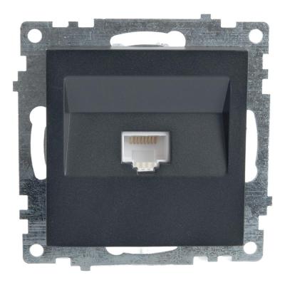 Розетка компьютерная RJ-45 Stekker Катрин графит 49418