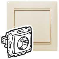 Розетка 2К+3 с крышкой немецкий стандарт Legrand Valena 695613