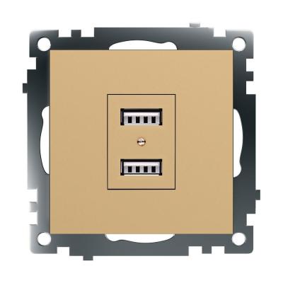 Розетка 2хUSB Stekker Катрин золото 49229