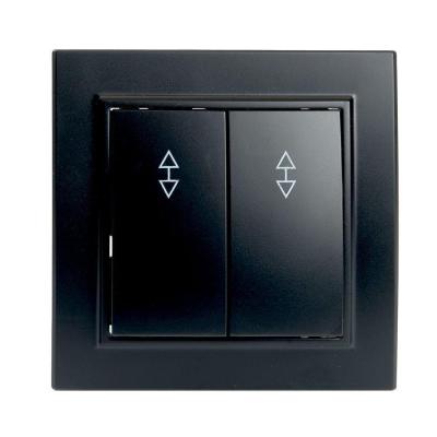 Выключатель двухклавишный Stekker Эрна черный 39921 Выключатель двухклавишный Stekker Эрна черный 39921