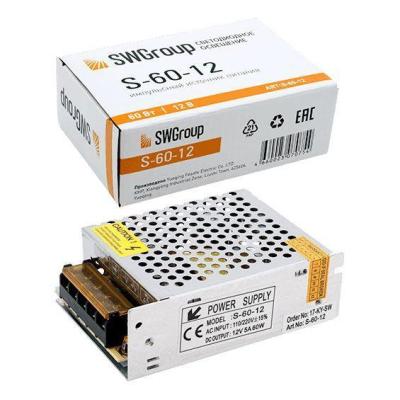 Блок питания 12V 60W IP20 5A SWG S 142