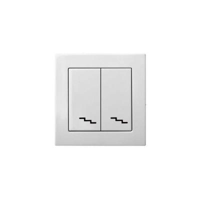 Переключатель двухклавишный Liregus Epsilon белый 28-010 Переключатель двухклавишный Liregus Epsilon белый 28-010