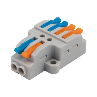 (5 шт.) Клемма проходная разветвительная 2 полюса, с монтажной площадкой (1 ввод, 2 вывода на полюс) REXANT 07-5235-05