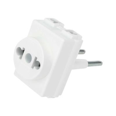 Адаптер сетевой (переходник) с Евро А/F на тонкую вилку С1 "Козья ножка" REXANT 11-1065