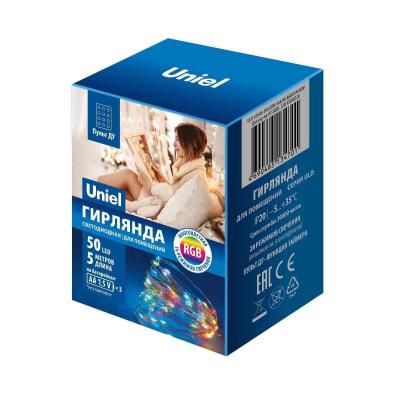 Светодиодная Гирлянда Uniel Роса разноцветный ULD-S0500-050/DTB/3AA/RC RGB IP20 Dew UL-00007248 Светодиодная Гирлянда Uniel Роса разноцветный ULD-S0500-050/DTB/3AA/RC RGB IP20 Dew UL-00007248