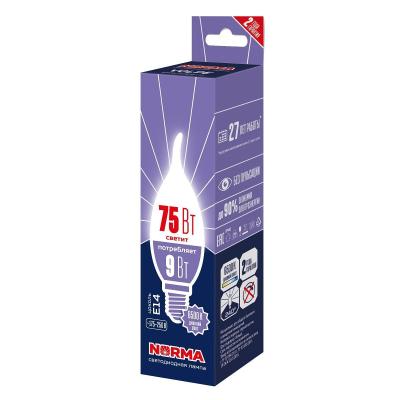 Лампа светодиодная Volpe Norma LED-CW37 LED-CW37-9W/6500K/E14/FR/NR