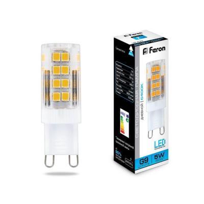 (10 шт.) Лампа светодиодная Feron G9 5W 6400K Прямосторонняя Матовая LB-432 25771 (10 шт.) Лампа светодиодная Feron G9 5W 6400K Прямосторонняя Матовая LB-432 25771