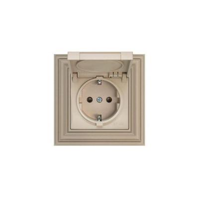 Розетка 2P+E с крышкой Liregus Retro кремовый омбре 29-123