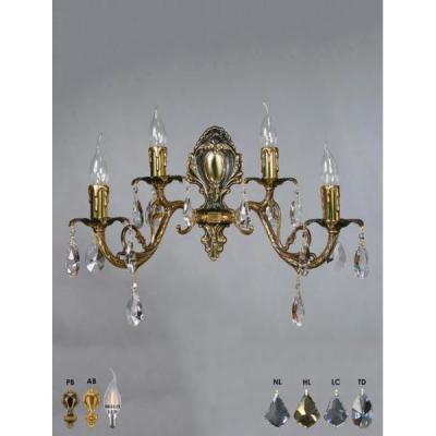 Ambiente 8888/2+2 PB New Leaf ALICANTE бра (настенный светильник, хрустальный)