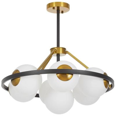 Люстра потолочная на штанге Lumina Deco Donzano LDP 8034-7 BK+WT