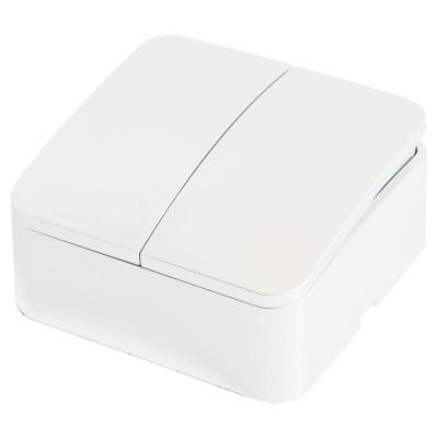 Выключатель двухклавишный Stekker София белый 49289