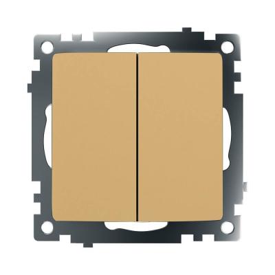 Выключатель двухклавишный Stekker Катрин золото 49216