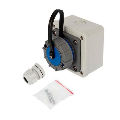 Розетка настенная влагозащищенная с крышкой, 2Р+РЕ REXANT 111-125