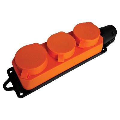 Розетка переносная тройная 2P+PE с крышкой Stekker Одри 49405