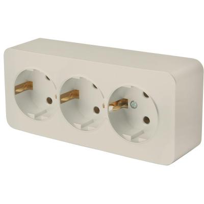Розетка тройная 2P+PE Stekker София слоновая кость 49501