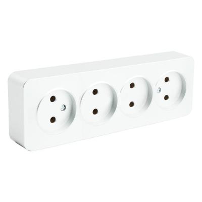 Розетка четырехместная 2P Stekker София белый 49307