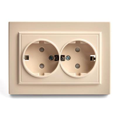 Розетка двойная 2P+PE со шторками Stekker Эрна слоновая кость 39240 Розетка двойная 2P+PE со шторками Stekker Эрна слоновая кость 39240