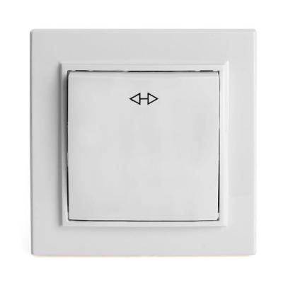 Переключатель одноклавишный перекрестный Stekker Эрна белый 39925