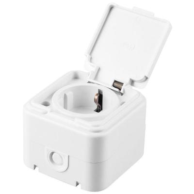 Розетка 2P+PE с крышкой Stekker Брест белый 32740