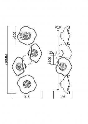Настенный светильник (бра) Maytoni Modern MOD207WL-04BS