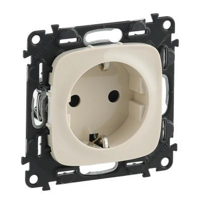 Розетка Legrand Valena Allure 16A 250V с/з со шторками безвинтовой зажим слоновая кость 753820