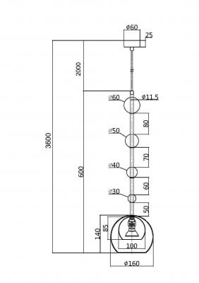Подвесной светильник Maytoni Modern MOD227PL-01B