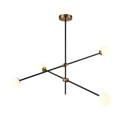 Люстра потолочная на штанге Gerhort G31108/4BK+GD WT Люстра потолочная на штанге Gerhort G31108/4BK+GD WT