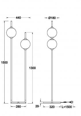 Торшер Maytoni Table & Floor Z020FL-L12BS3K
