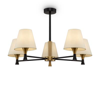 Люстра на штанге с абажурами Freya FR5098PL-05BBS