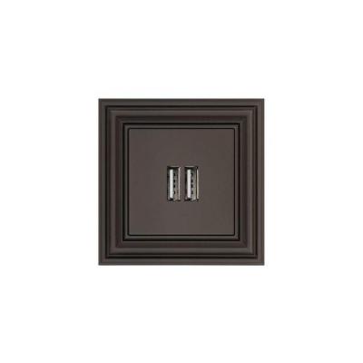 Розетка 2xUSB Liregus Retro коричневый омбре 29-016 Розетка 2xUSB Liregus Retro коричневый омбре 29-016