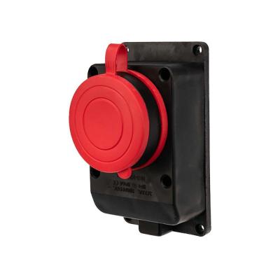 Розетка влагозащищенная настенная с крышкой, 3Р+РЕ REXANT 111-007