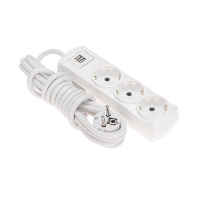 Удлинитель 3 гнезда, 3м, с/з, 2 USB REXANT 13-4110