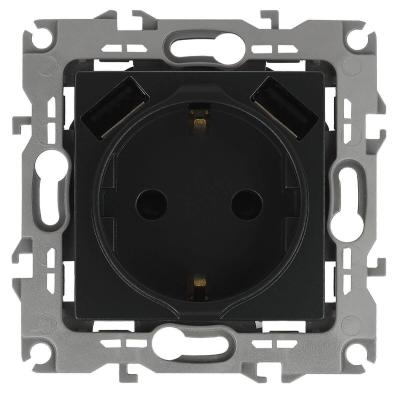 Розетка 2P E со шторками ЭРА Elegance 14-4109-05