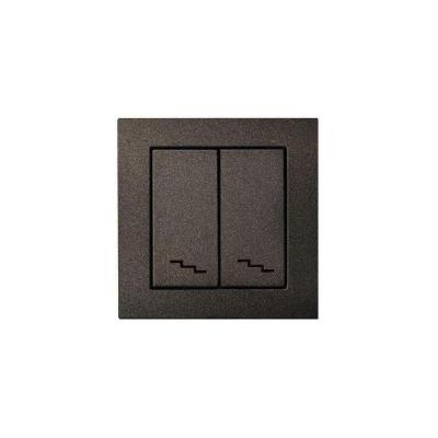 Переключатель двухклавишный Liregus Epsilon антрацит 28-109